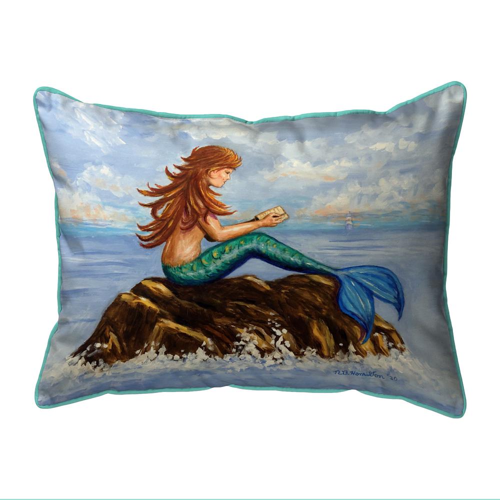 Mermaid's Handbook Large Indoor/Outdoor Pillow 16x20. Picture 1