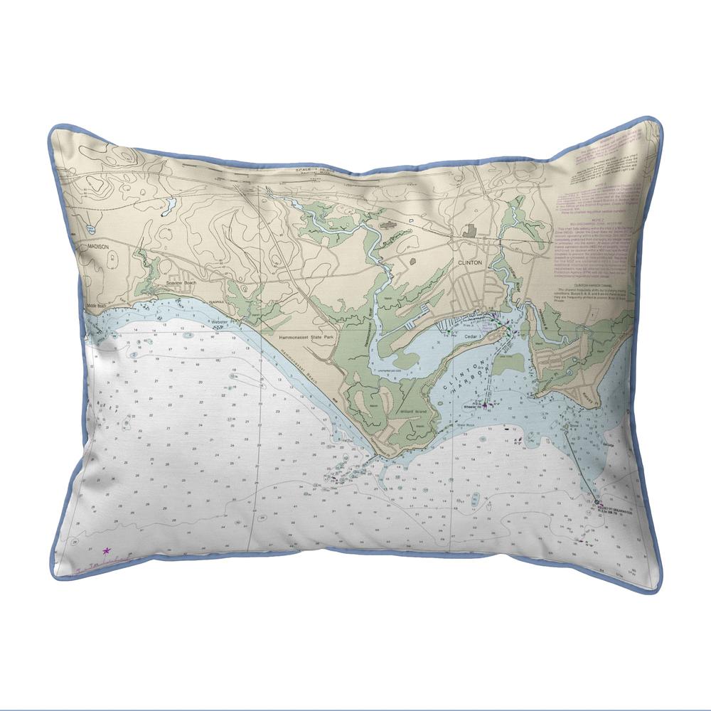 Madison Reef to Kelsey Point, CT Nautical Map Large Corded Indoor/Outdoor Pillow 16x20. Picture 1