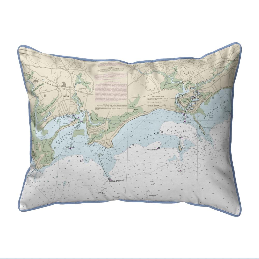 Clinton Harbor to Westbrook Harbor, CT Nautical Map Large Corded Indoor/Outdoor Pillow 16x20. Picture 1