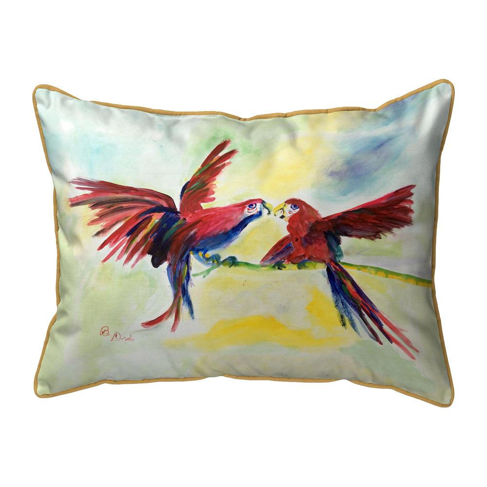 Parrot Gossip Large Indoor/Outdoor Pillow 16x20. Picture 1