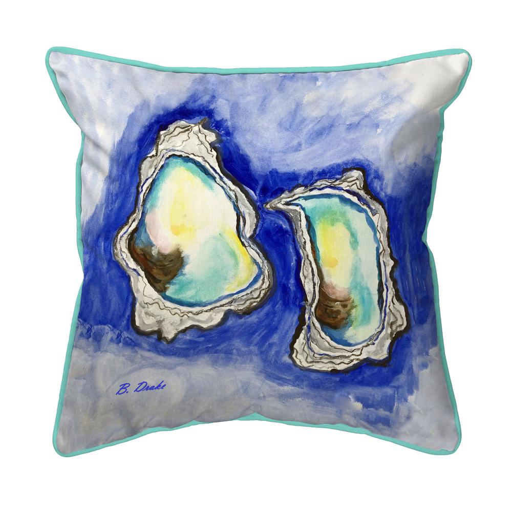 Aqua Oysters Large Indoor/Outdoor Pillow 18x18. Picture 1