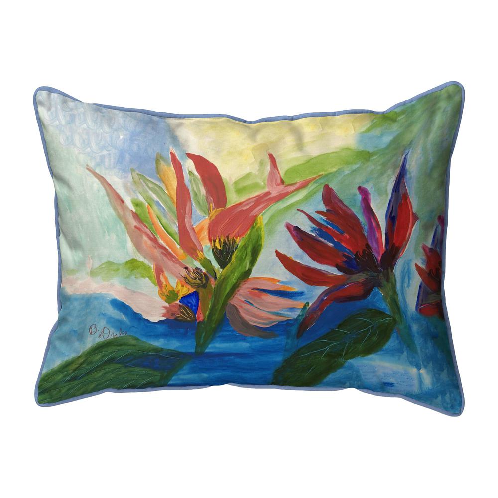 Flaming Flowers Large Indoor/Outdoor Pillow 16x20. Picture 1