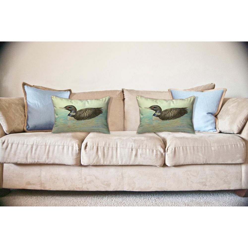 Loon Large Indoor/Outdoor Pillow 16x20. Picture 3
