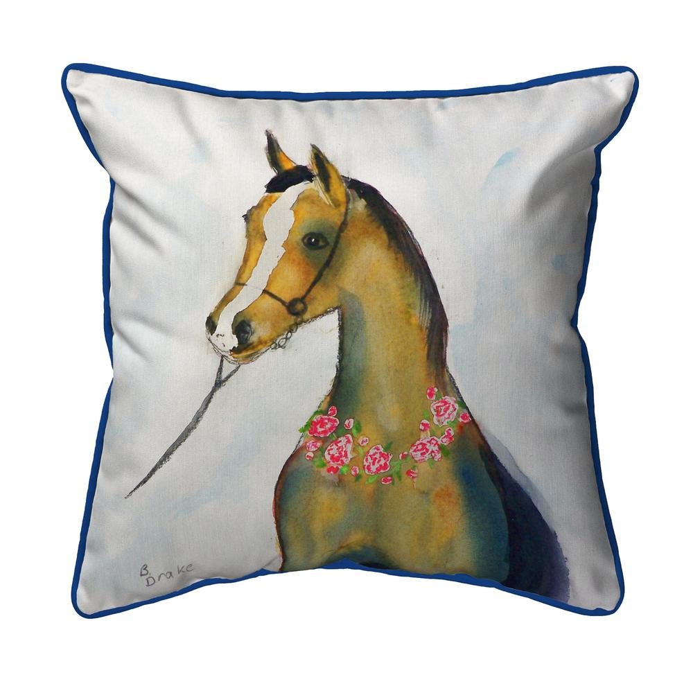 Horse & Garland Large Indoor/Outdoor Pillow 18x18. Picture 1