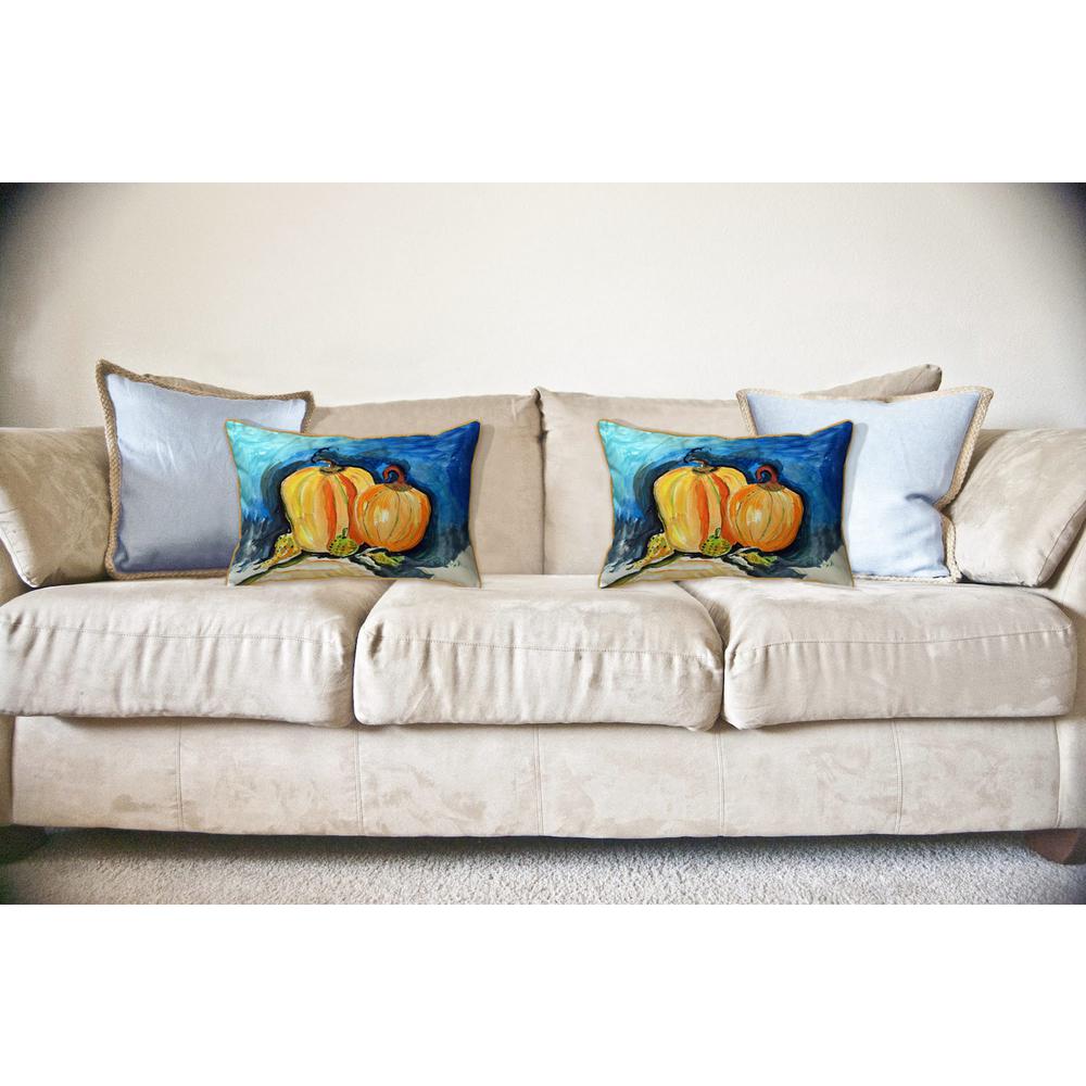 Two Pumpkins Large Indoor/Outdoor Pillow 16x20. Picture 3