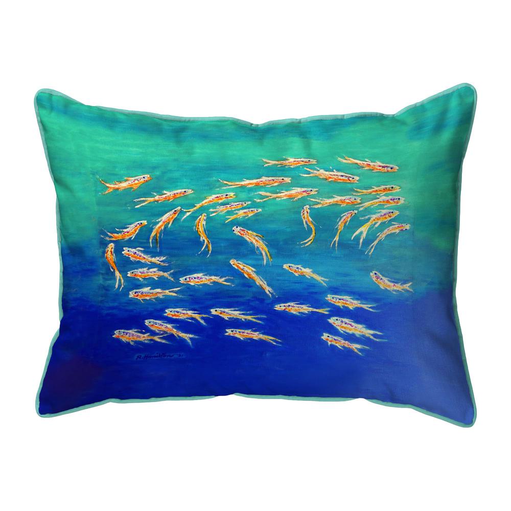 Schooling Fish Large Indoor/Outdoor Pillow 16x20. Picture 1