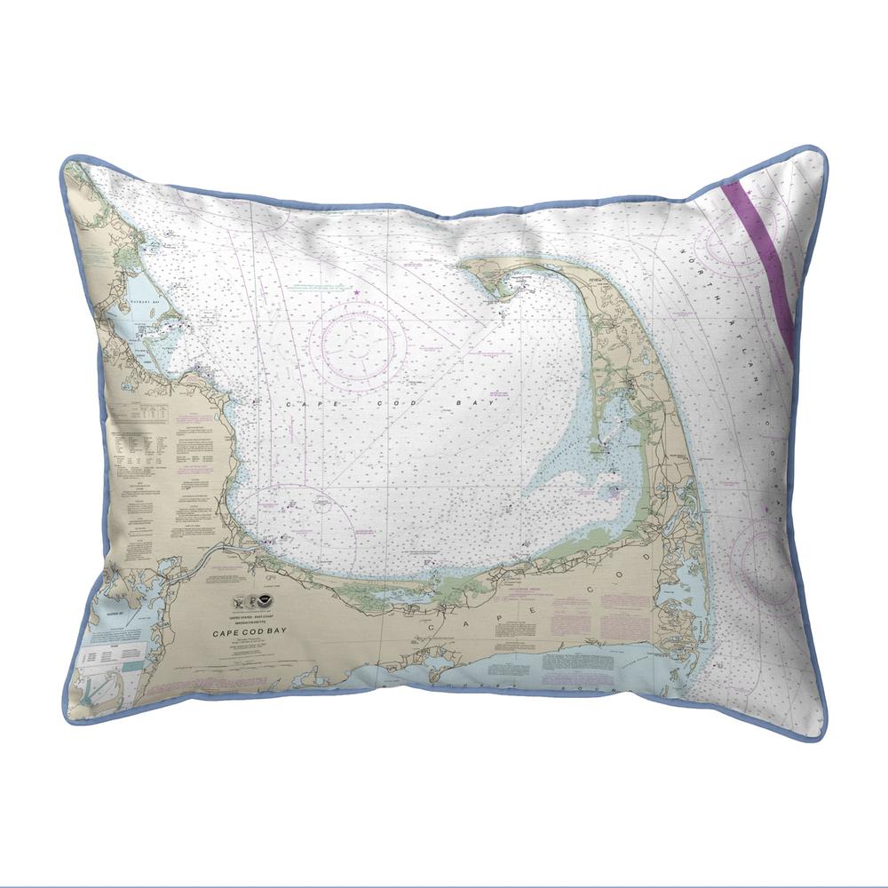 Cape Cod Bay, MA Nautical Map Large Corded Indoor/Outdoor Pillow 16x20. Picture 1