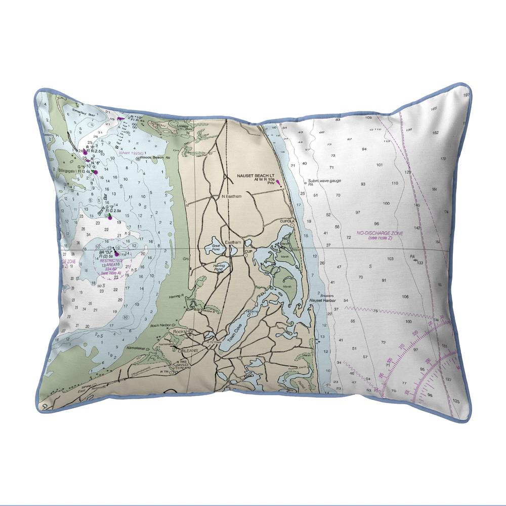 Cape Cod - Nauset Beach, MA Nautical Map Large Corded Indoor/Outdoor Pillow 16x20. Picture 1