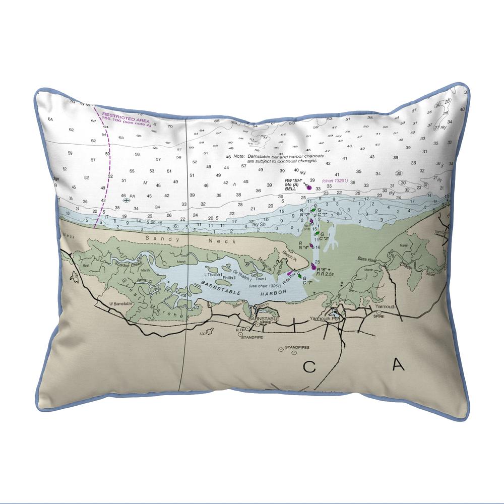 Cape Cod - Sandy Neck, MA Nautical Map Large Corded Indoor/Outdoor Pillow 16x20. Picture 1
