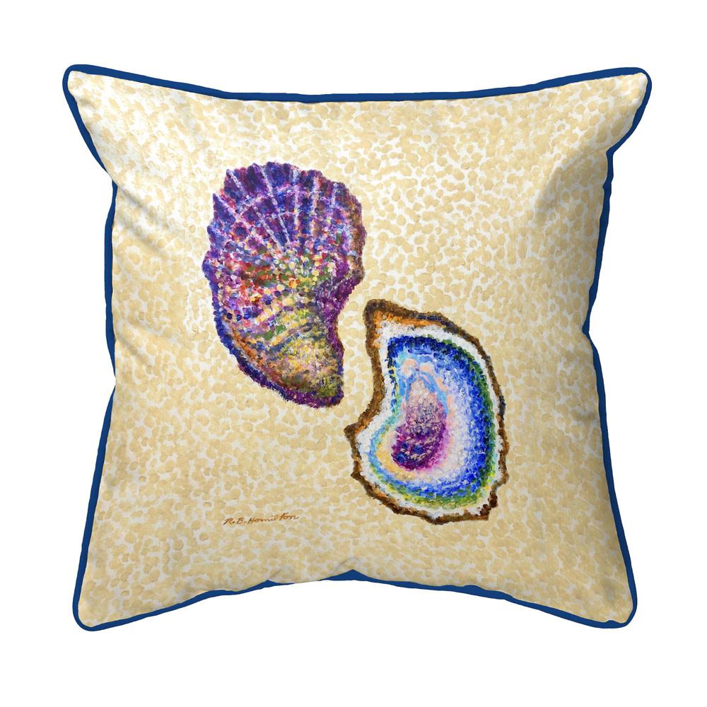 Two Oysters Large Indoor/Outdoor Pillow 18x18. Picture 1