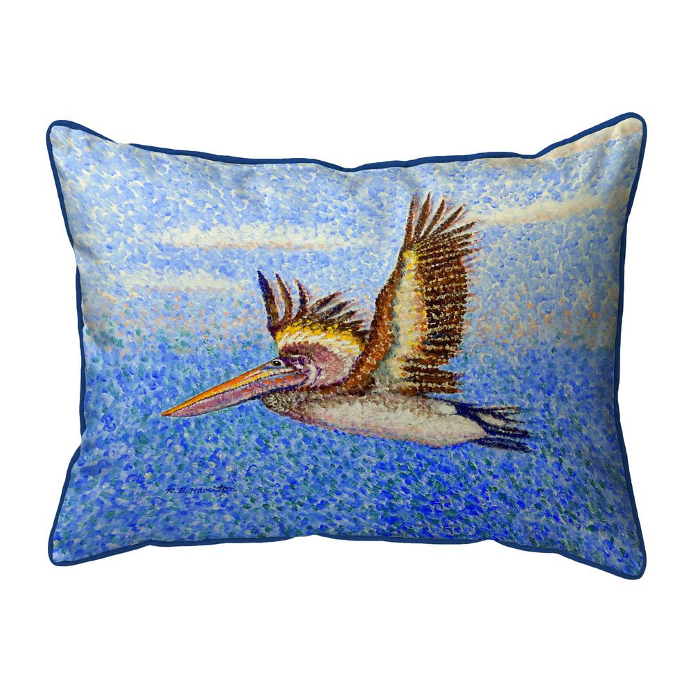 Flying Pelican Large Indoor/Outdoor Pillow 16x20. Picture 1
