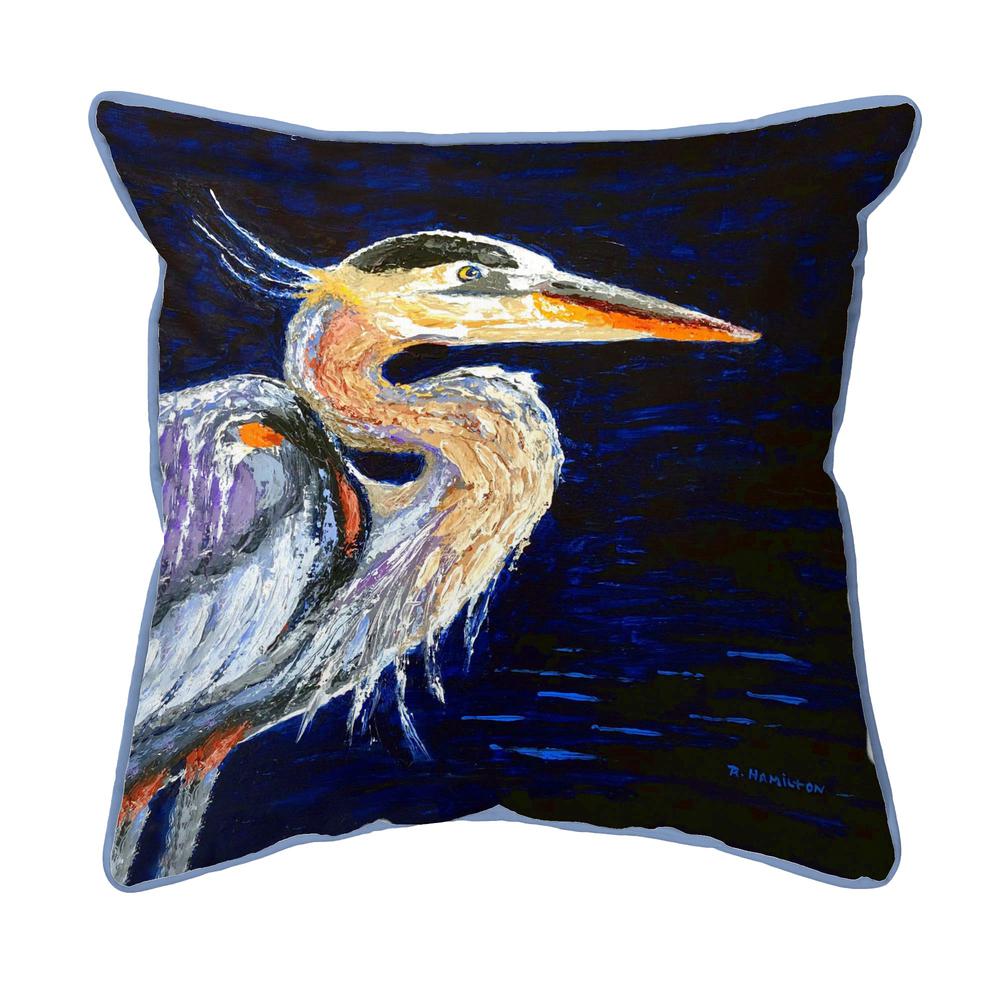 Palette Blue Heron Large Indoor/Outdoor Pillow 18x18. Picture 1