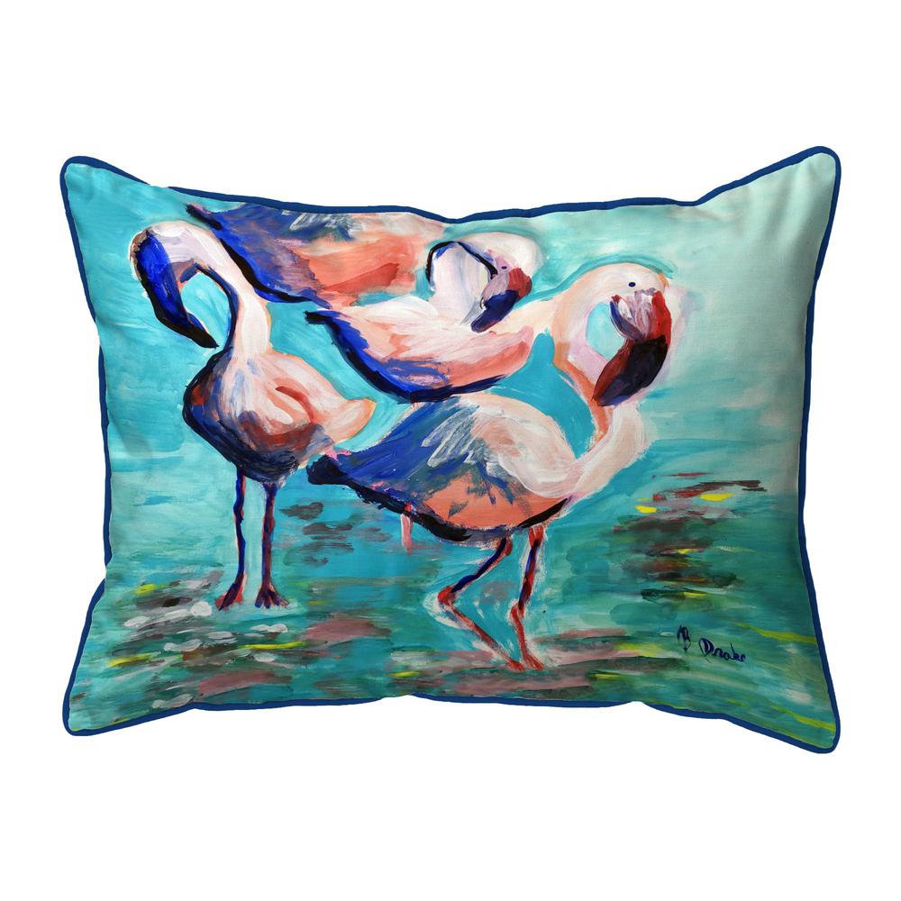Dancing Flamingos Large Indoor/Outdoor Pillow 16x20. Picture 1