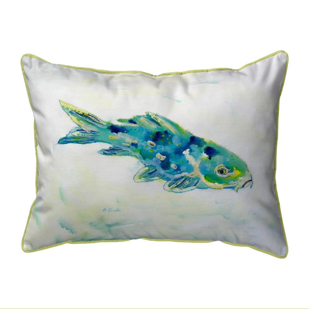Blue Koi Large Indoor/Outdoor Pillow 16x20. Picture 1