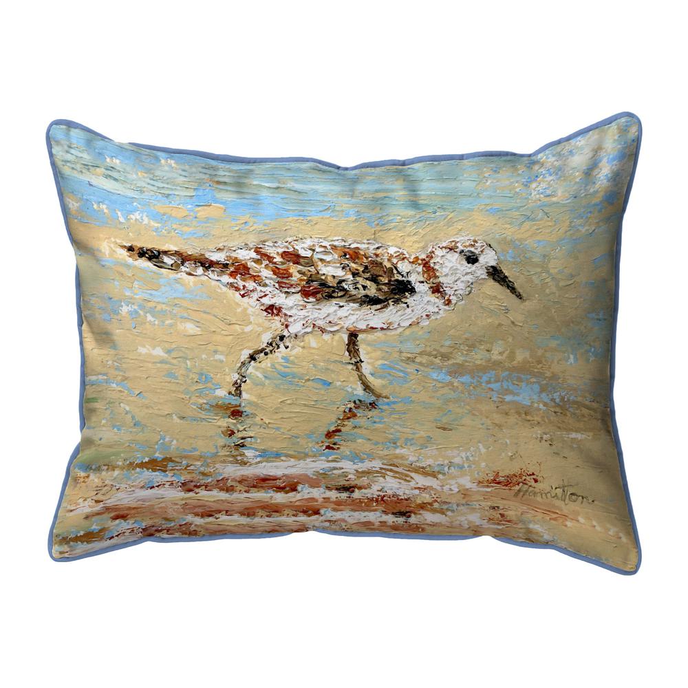 Lone Sandpiper Large Indoor/Outdoor Pillow 16x20. Picture 1