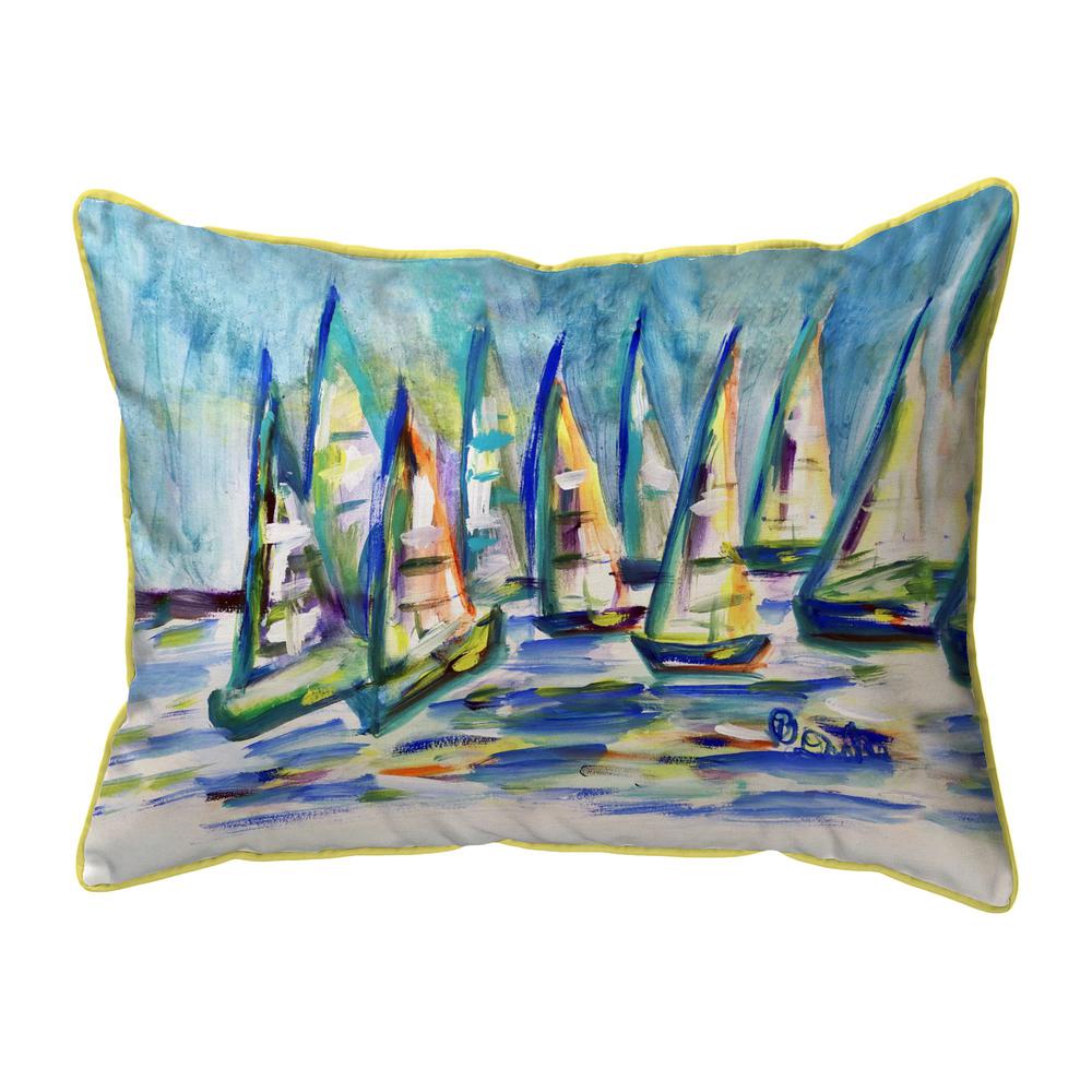 Many Sailboats Large Indoor/Outdoor Pillow 16x20. The main picture.