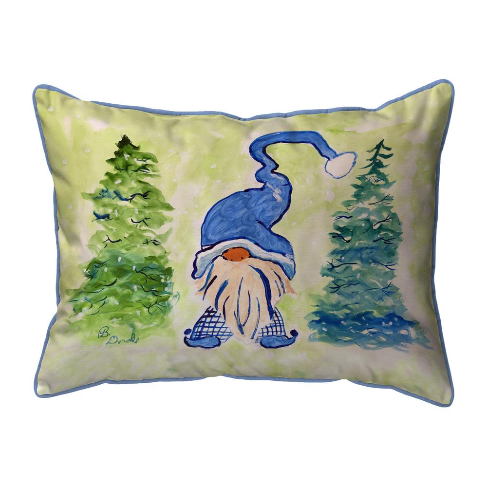 Gnome & Christmas Trees Large Indoor/Outdoor Pillow 16x20. Picture 1