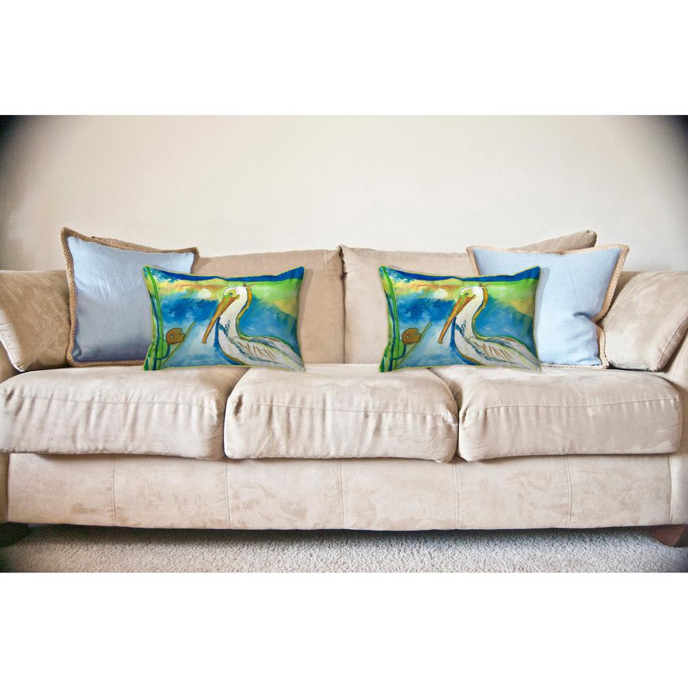 White Pelican Large Indoor/Outdoor Pillow 16x20. Picture 3