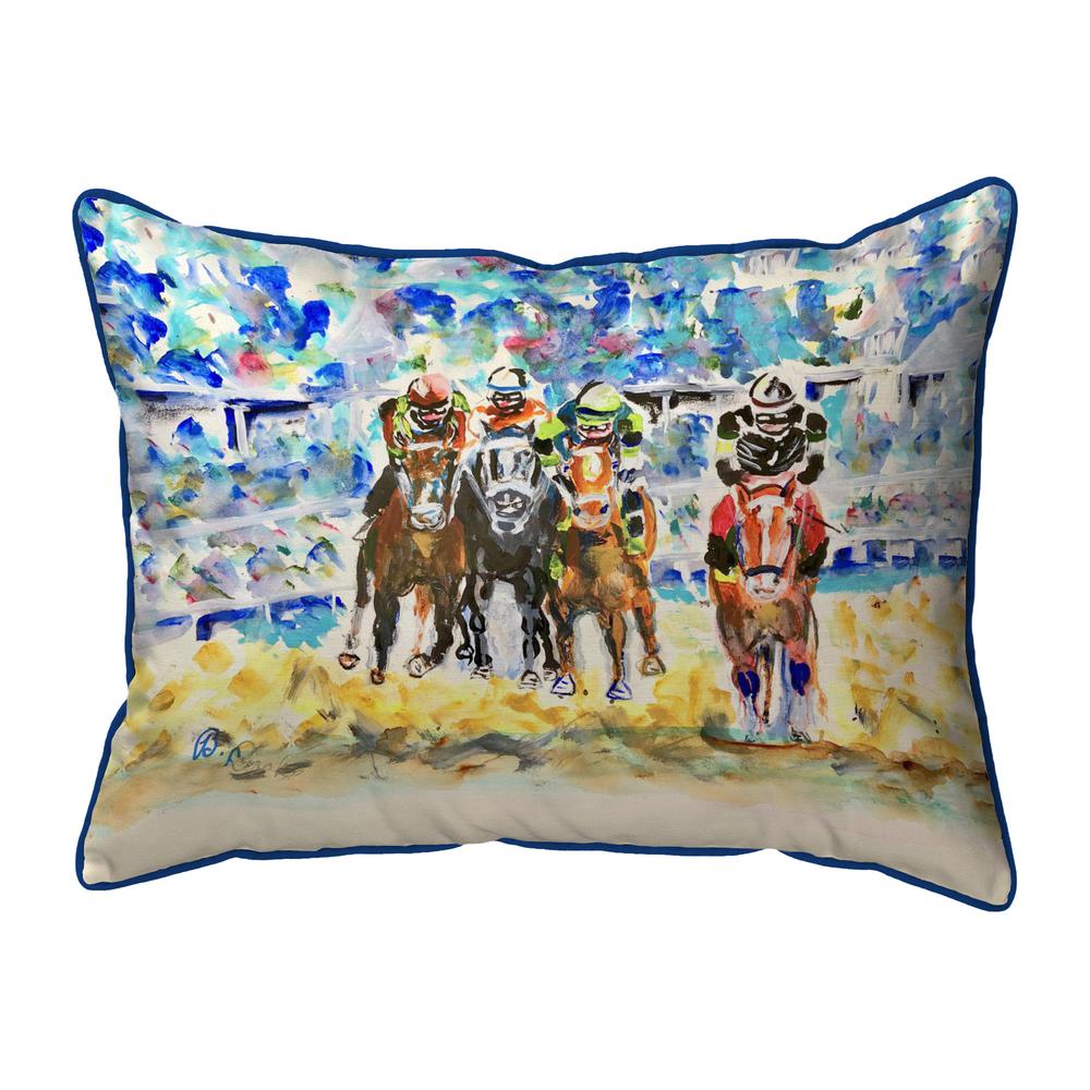 Four Racing Large Indoor/Outdoor Pillow 16x20. Picture 1