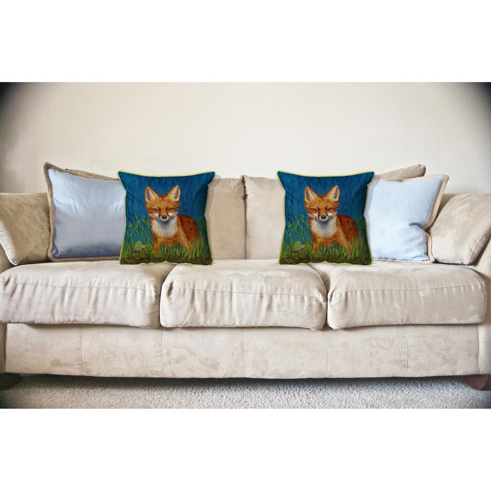 Red Fox Large Indoor/Outdoor Pillow 18x18. Picture 3