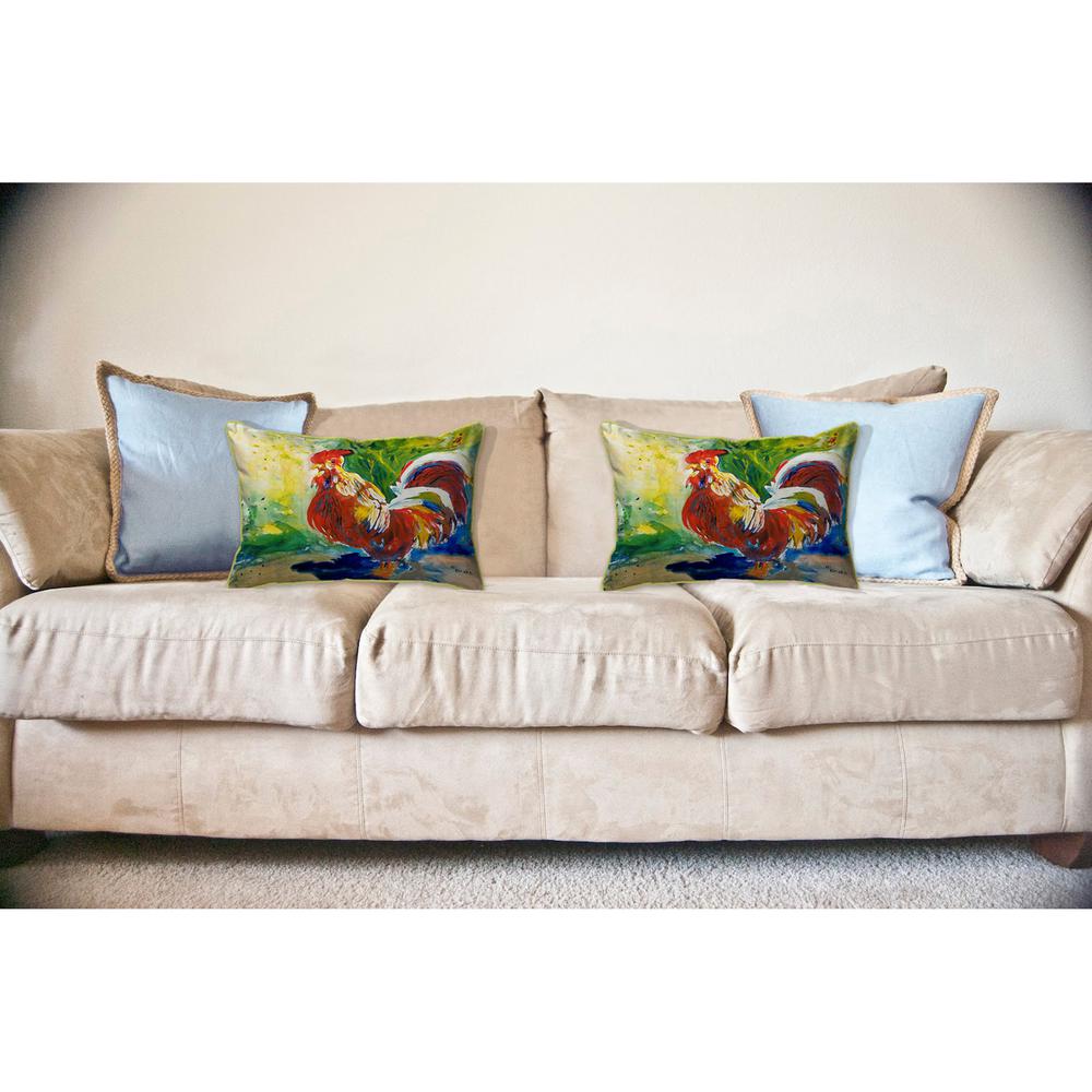 Red Rooster Large Indoor/Outdoor Pillow 16x20. Picture 3