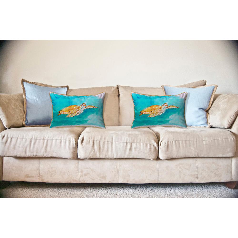 Brown Sea Turtle Large Indoor/Outdoor Pillow 16x20. Picture 3