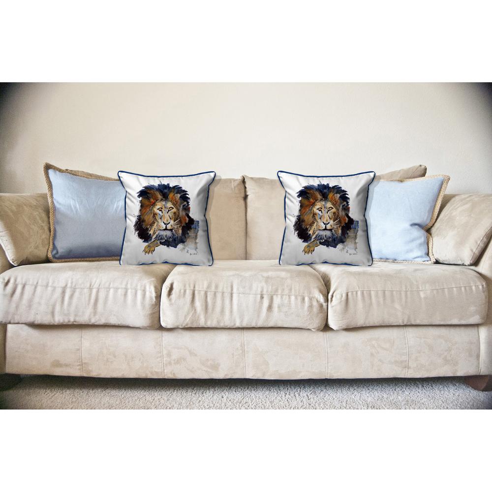 Lion Large Indoor/Outdoor Pillow 18x18. Picture 3