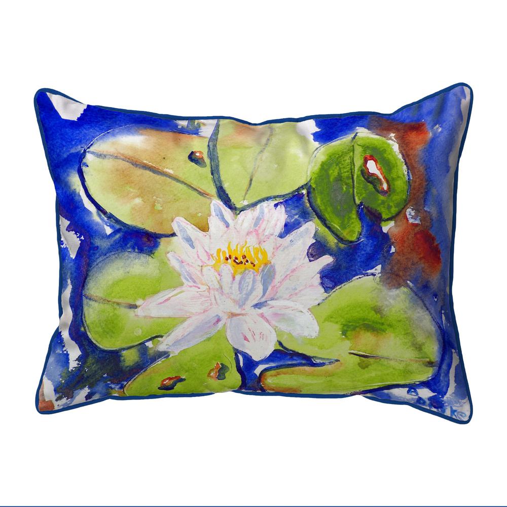 Lily Pad Flower Large Indoor/Outdoor Pillow 16x20. Picture 1