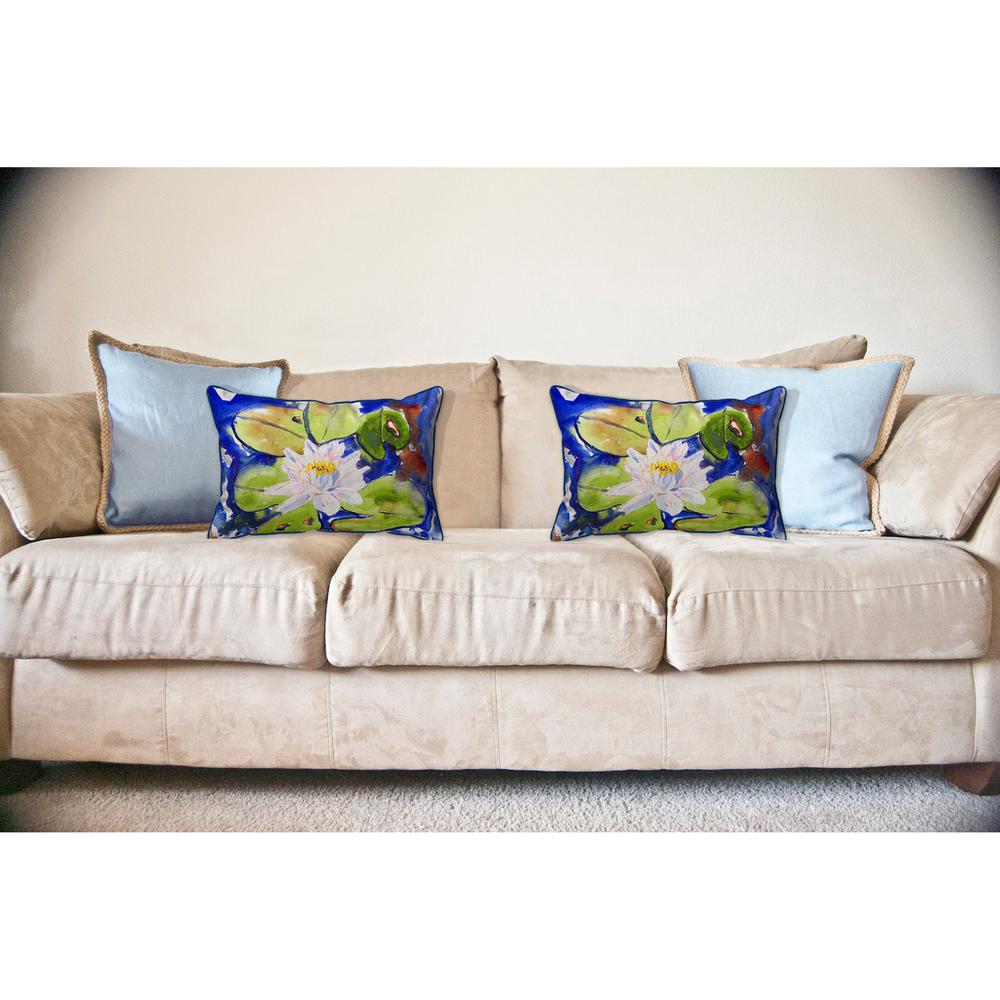 Lily Pad Flower Large Indoor/Outdoor Pillow 16x20. Picture 3