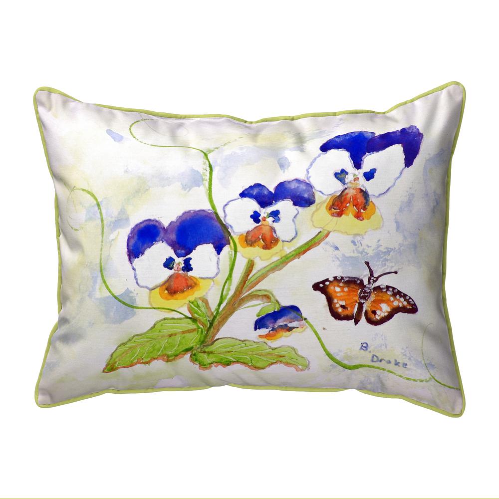 Pansies Large Indoor/Outdoor Pillow 16x20. Picture 1