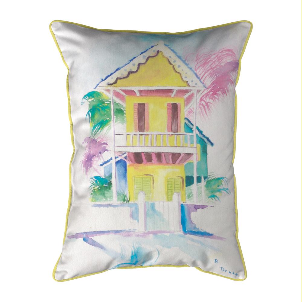 W. Palm Hut Yellow Large Indoor/Outdoor Pillow 16x20. Picture 1