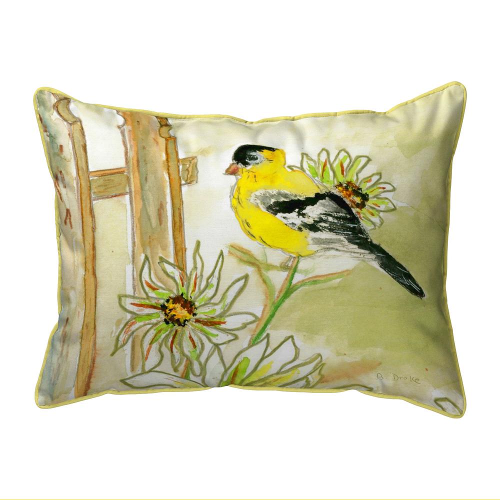 Betsy's Goldfinch Large Indoor/Outdoor Pillow 16x20. Picture 1