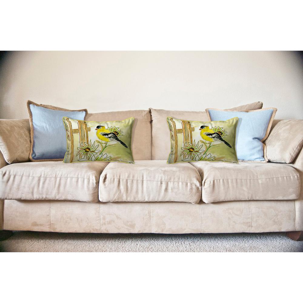 Betsy's Goldfinch Large Indoor/Outdoor Pillow 16x20. Picture 3
