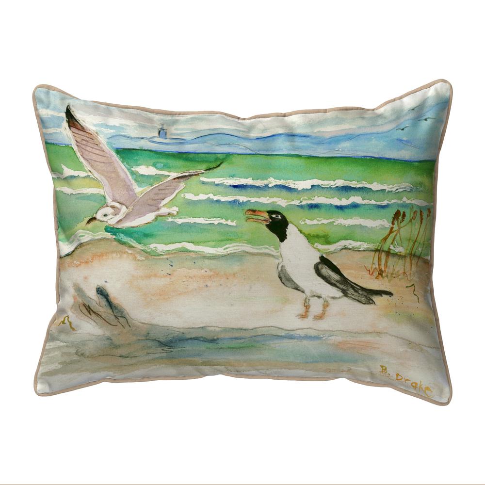 Seagulls Large Indoor/Outdoor Pillow 16x20. Picture 1