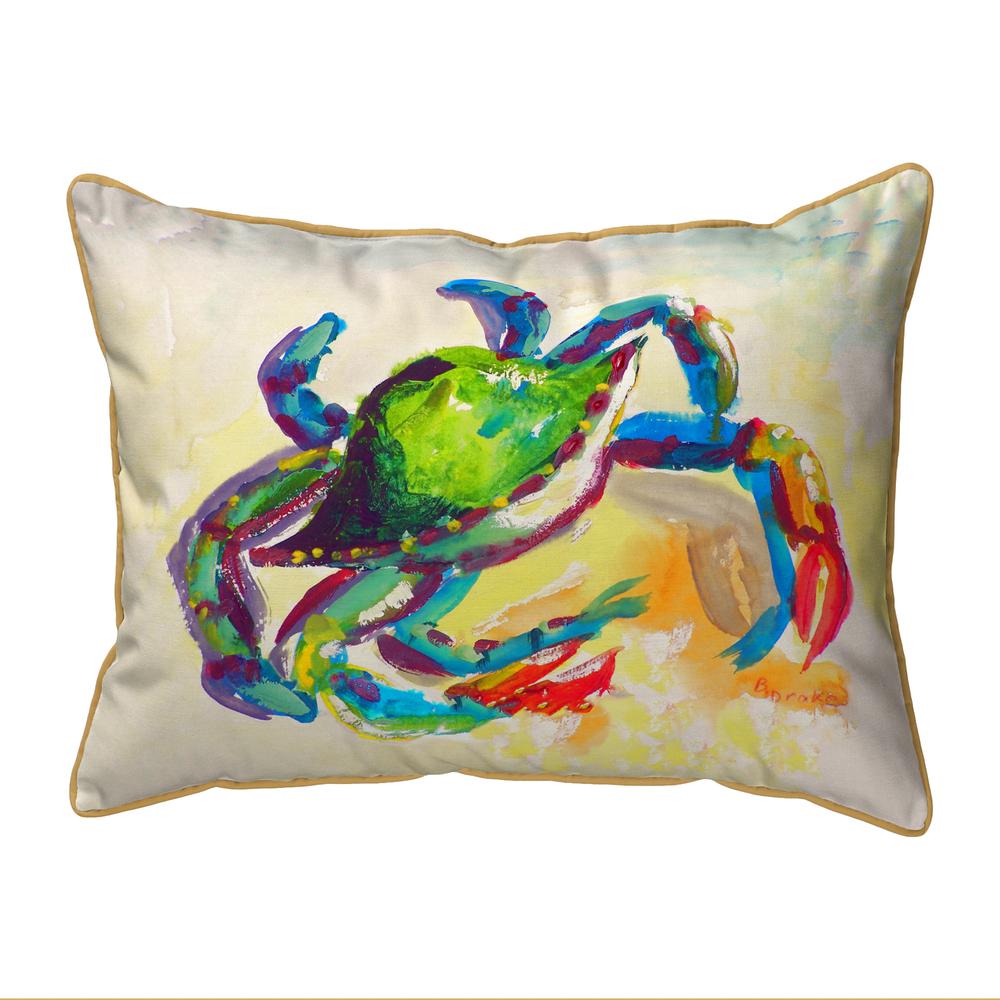 Teal Crab Large Indoor/Outdoor Pillow 16x20. Picture 1