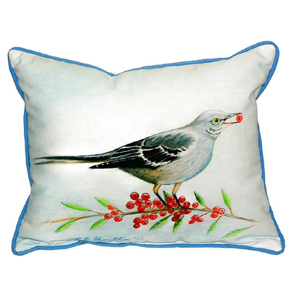 Mockingbird & Berries Large Indoor/Outdoor Pillow 16x20. Picture 1
