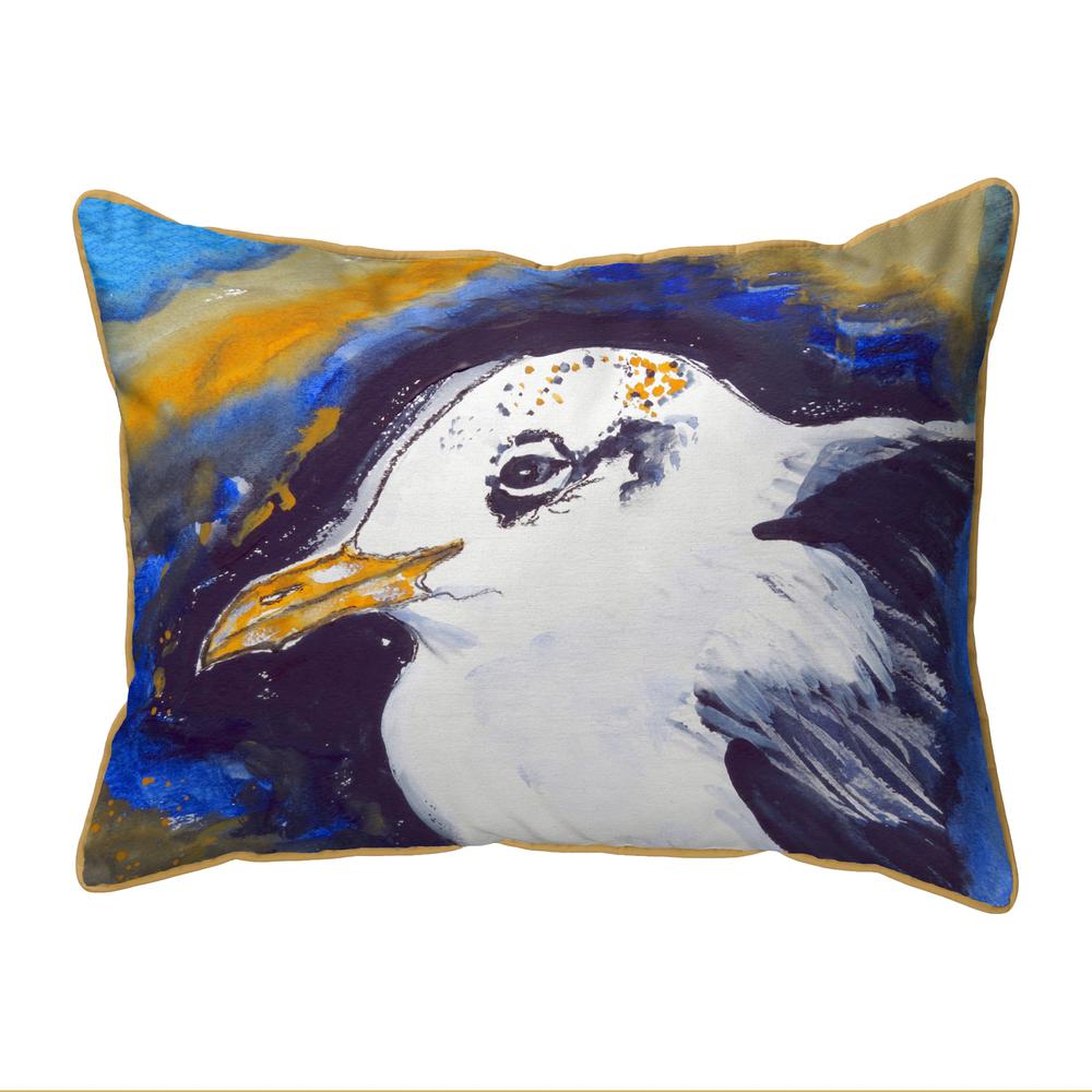 Gull Portrait Left Large Indoor/Outdoor Pillow 16x20. Picture 1