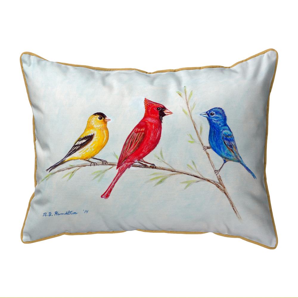 Three Birds Large Indoor/Outdoor Pillow 16x20. Picture 1