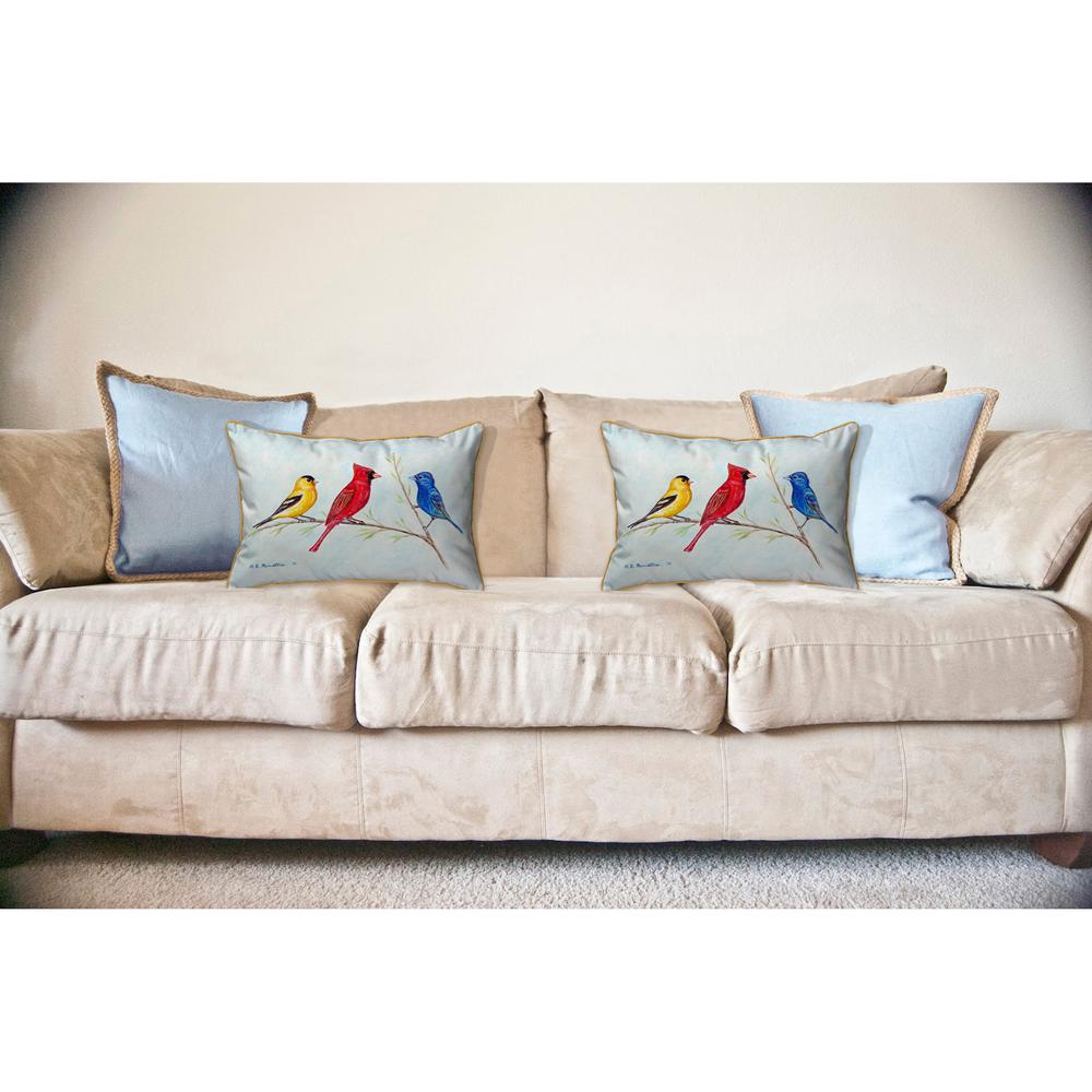 Three Birds Large Indoor/Outdoor Pillow 16x20. Picture 3