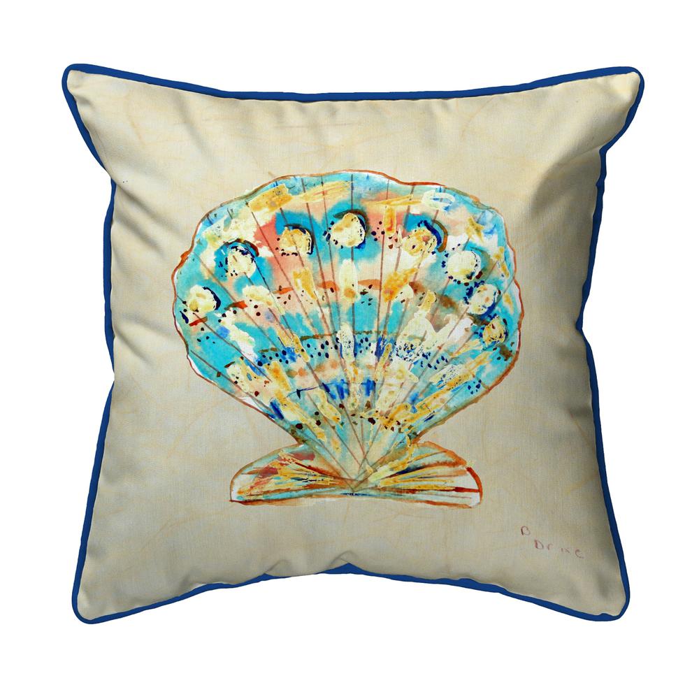 Teal Scallop Large Indoor/Outdoor Pillow 18x18. Picture 1