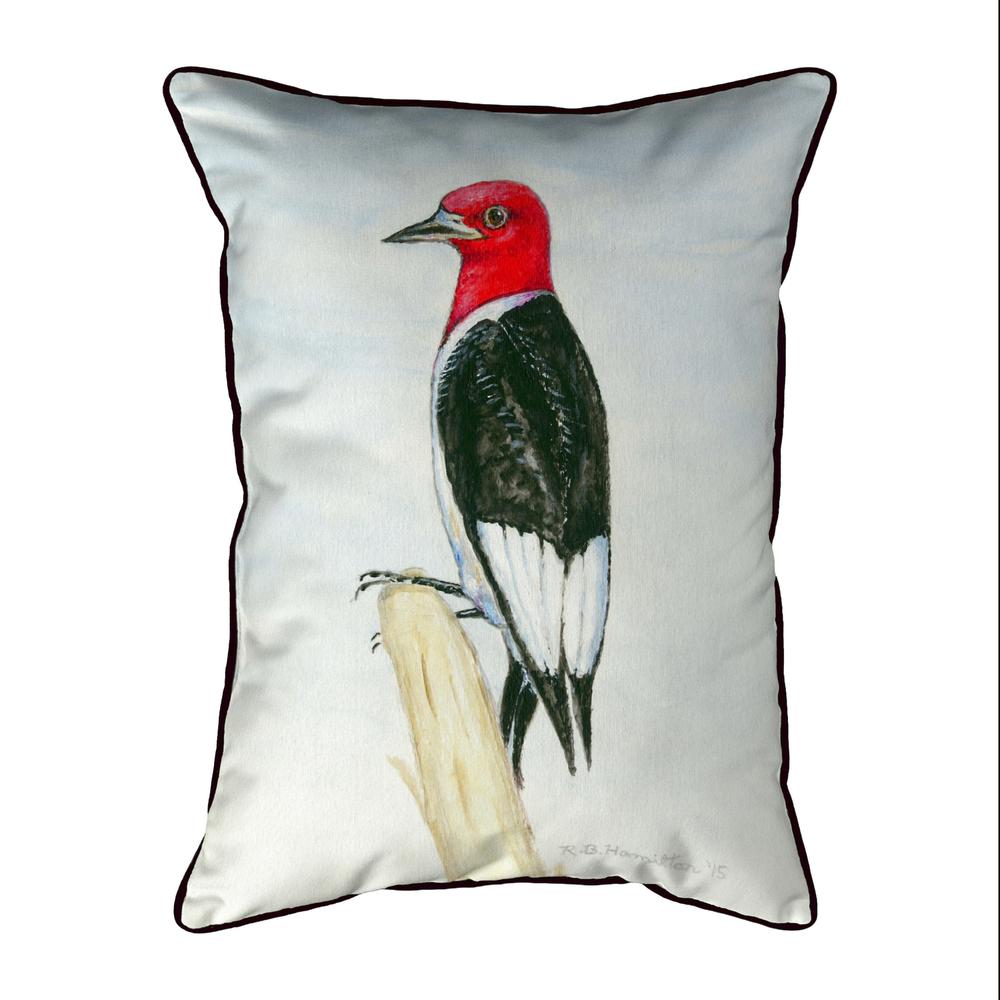 Redheaded Woodpecker Large Indoor/Outdoor Pillow 16x20. Picture 1