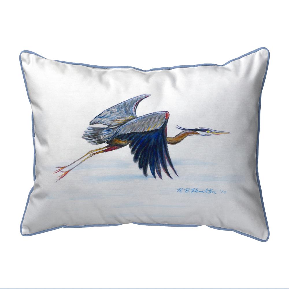 Eddie's Blue Heron Large Indoor/Outdoor Pillow 16x20. Picture 1