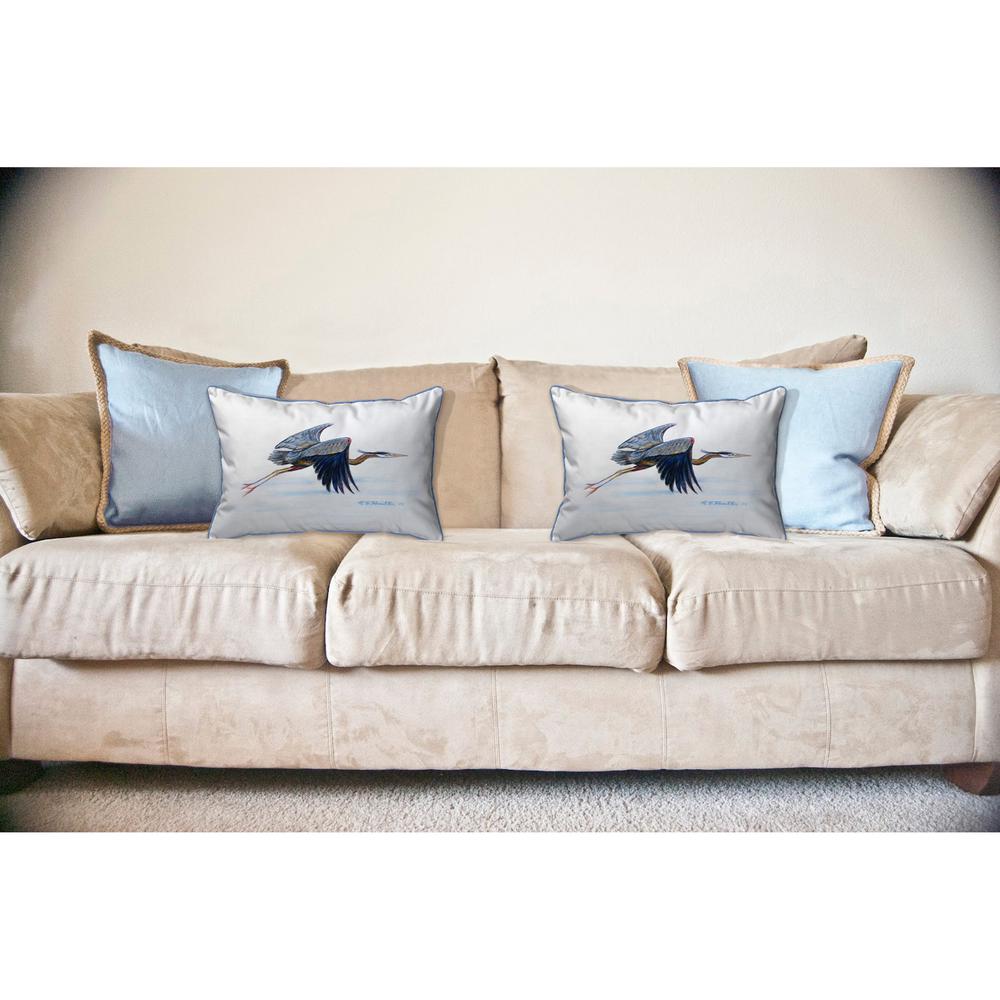Eddie's Blue Heron Large Indoor/Outdoor Pillow 16x20. Picture 3