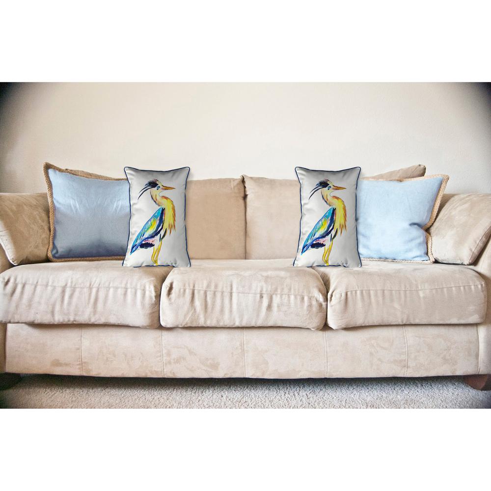 Vertical Blue Heron Large Indoor/Outdoor Pillow 16x20. Picture 3