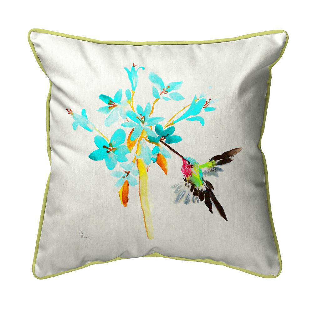 Blue Hummingbird Large Indoor/Outdoor Pillow 18x18. Picture 1