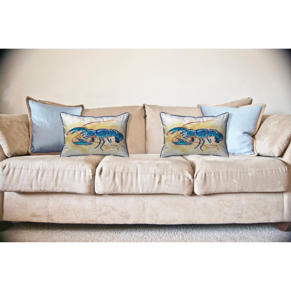 Blue Lobster Large Indoor/Outdoor Pillow 16x20. Picture 3