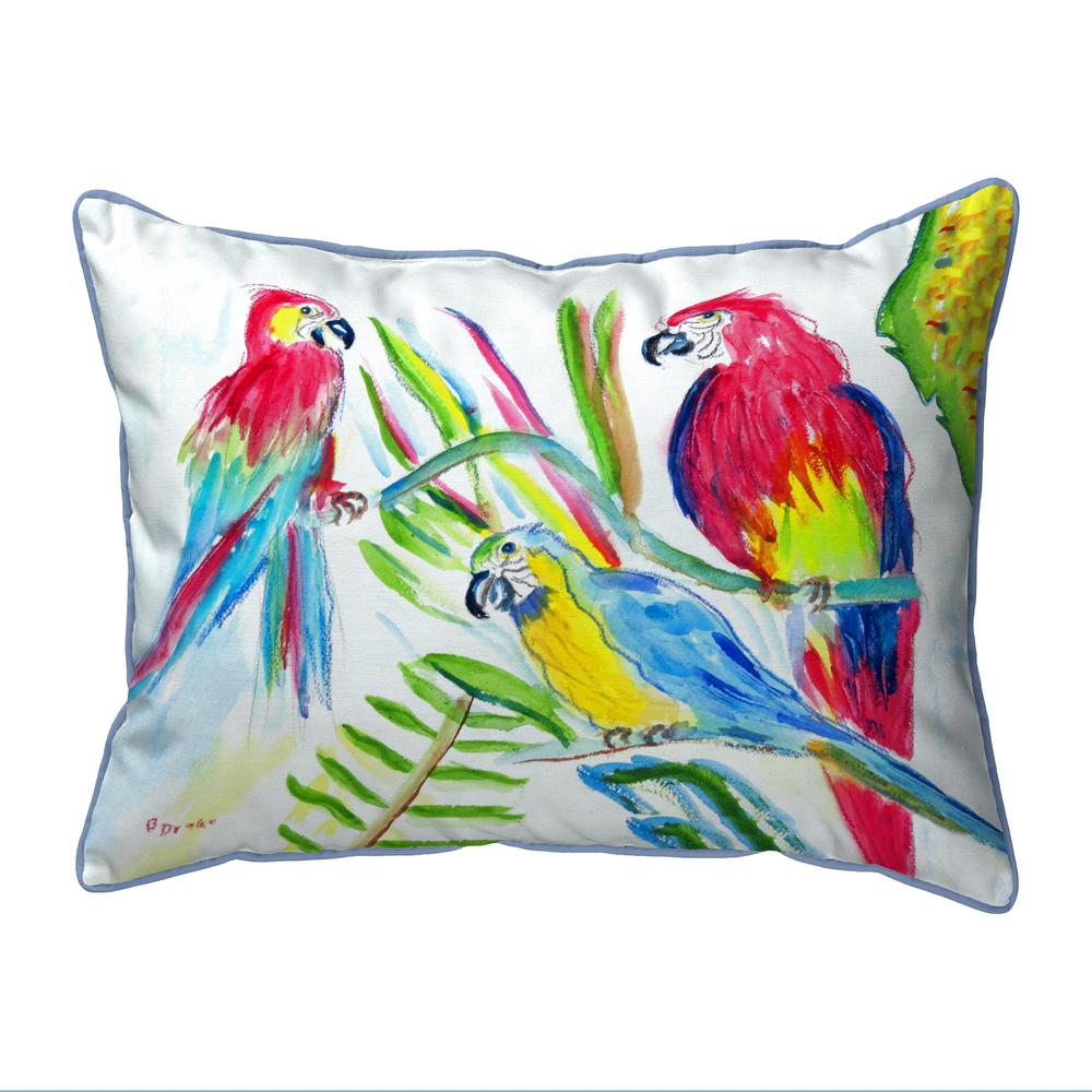 Three Parrots Large Indoor/Outdoor Pillow 16x20. Picture 1