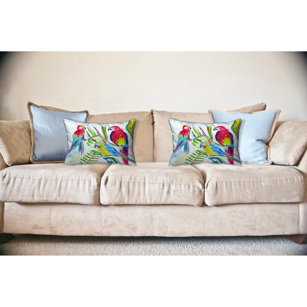Three Parrots Large Indoor/Outdoor Pillow 16x20. Picture 3