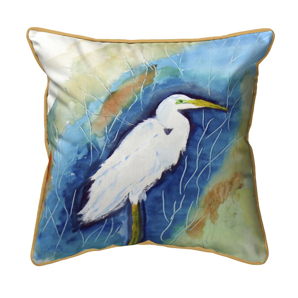 Great Egret Right Large Indoor/Outdoor Pillow 18x18. Picture 1
