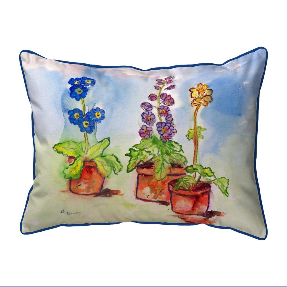 Potted Flowers Large Indoor/Outdoor Pillow 16x20. Picture 1